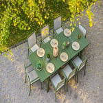 Table de jardin extensible - 8/10 places - Aluminium - Kaki - SANTORIN  