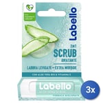 3x Labello Lip Balm Scrub Aloe Vera 88019