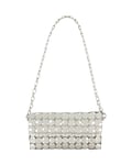 Paco Rabanne Womens Button Baguette Crossbody - - Silver - One Size