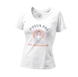 T-Shirt Femme Col V J'peux Pas J'ai Méditation Yoga Bien Etre Buddha