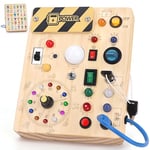 Montessori Busy Board 1 an Enfants Activity Board Jouets en Bois avec 10 Interrupteurs 23 Lumières LED Jouets Sensory Learning Toys Jeux Jeu Montessori Jouet Enfant Bebe 1 2 3 Ans Cadeau Enfant