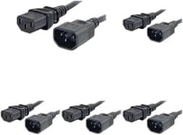 C2G 88502 18 AWG Computer Extension Cord (IEC320C13 to IEC320C14) 3 Foot Kettle Lead/Power Cable, Black, 1 Metre (Pack of 5)