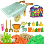 23PCS Beach Wheelbarrow Set Sand Sandcastle Moulds Sand Tools Bucket Toy Game