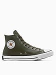 Converse Mens Seasonal Color - Leather Chuck Taylor All Star Trainers - Green, Green, Size 10, Men