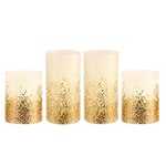 Pauleen 48127 Golden Glitter Candle Cire avec Pile avec minuterie de 6 Heures Bougies LED kit de 4, 0.8 W