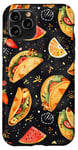 Coque pour iPhone 11 Pro Aquarelle noire motif ethnique latino tacos Pan Dulce