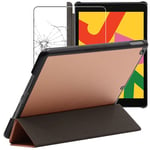 ebestStar Housse pour iPad 10.2 (2019, 2020, 2021) Smart Case Support Auto-veille , Or Rose Gold + Film VERRE Trempé