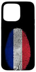 Coque pour iPhone 15 Pro Max France Flag Fingerprint French Gift for French People