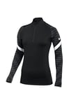 Nike Women's Strike 21 Drill Top Training Sweatshirt, womens, CW6875-010, Black/anthracite/white/white, S