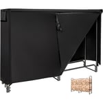 Porte-Bûches Extérieur 24360106cm, avec Housse en PVC Imperméable, Range-bûches Bois de Chauffage Hauteur 122,5CM Extérieur, Noir