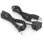 Jeffergarden - Adaptateur de cble d'extension aux 3,5 mm Montage encastré Port usb Prise casque Montage sur panneau pour bateau de voiture