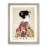 Toyohara Chikanobu True Beauty Asian Japanese Framed Wall Art Print, Ready to Hang Picture for Living Room Bedroom Home Office Décor, Oak A2 (64 x 46 cm)