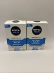 Nivea Men Post Shave Balm Cooling Sensitive 100ml x 2 NEW 0% alcohol FREE POST