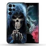 Cokitec Coque pour Samsung Galaxy S22 Ultra Tete de Mort Doigt Multicolore