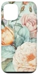 Coque pour iPhone 14 Rose vintage orange pastel floral fleuri