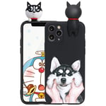 ZhuoFan Case for iPhone 7/8/SE 2 2020/SE 3 5G 2022 4,7'' - Cute 3D Funny Cartoon Soft TPU Silicone for iPhone SE 3 5G 2022 Cover Phone Case for Girls, Shockproof Candy Colour Black Dog 2 Skin Shell