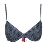 Esprit Sapphire Beach Underwire Bikini Marine mønster B 80 Dame