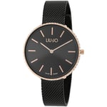 Montre Femme LIU JO LUXURY GLAMOUR GLOBE TLJ1416 Acier Mesh Noir Gold Rose