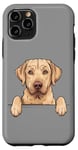 iPhone 11 Pro Cute Yellow Lab Peeking Puppy Funny Labrador Dog Lover Case