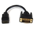 StarTech.com 8in HDMI to DVI-D Video Cable Adapter - HDMI Female to DVI Male - H