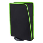 playvital Black Nylon Dust Cover for ps5, Soft Neat Lining Dust Guard for ps5 Console, Anti Scratch Waterproof Cover Sleeve for ps5 Console Digital Edition & Disc Edition - Neon Green Trim