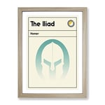 Book Cover The Iliad Homer Modern Framed Wall Art Print, Ready to Hang Picture for Living Room Bedroom Home Office Décor, Oak A2 (64 x 46 cm)