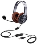 USB Headset with Microphone Noise Cancelling and Volume Controls, Home Office Computer PC Headset for Softphones Teams Business Skype Lync Zoom Conference Online Course etc