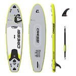 Cressi Isup Complet Set - Solid All Round Dc Isup Set, SUP Board Kit Facile à Gonfler (moins de 10 minutes) Complet avec Tous les Accessoires Nécessaires pour le Transport, Gris/Fluo, 10'6'', Unisexe Adulte