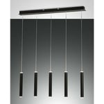 Fabas Luce Prado Plafonnier Suspendu Barre Droite led Verre Noir