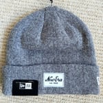 NEW ERA Grey Marl UNISEX Patch Logo BEANIE HAT Toque Mens Womens Stock1