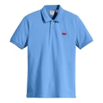 Polo Levi's® en coton avec manches courtes et col boutonné bleu maille piquée