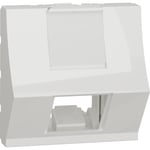 RJ45 Frontplatta Keystone/Systimax, m/2 mods, vit, vinklad