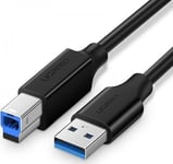 Tulostinkaapeli USB 3.0 AB UGREEN US210, 2m, musta