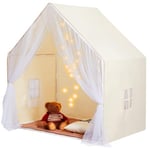 VEVOR Tente de Jeu pour Enfants, cabane pour Enfants de 1 à 5 Ans, Tente pour Enfants avec Tapis et Lampes, avec fenêtres pour intérieur et extérieur, Tente de yourte pour garçons et Filles, Beige