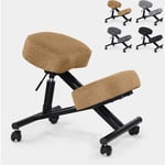 Bodyline Health And Massage - Chaise de bureau ergonomique siège assis-genoux en tissu Balancesteel Lux Couleur: Beige