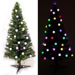 WeRChristmas 6 ft Pre-Lit Fibre Optic Christmas Tree with 40 Slow Flash LED Baubles and Star Topper