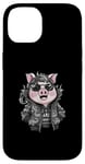 Coque pour iPhone 14 Cochon kawaii de dessin animé avec une tenue de dragon cool