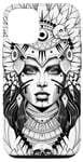 iPhone 12/12 Pro Aztec Warrior Queen Blackwork Tattoo Flash Case