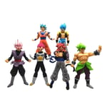 6 st Dragon Ball Z Figurer Set: Super Saiyan Goku Son Blue Gokou Vegeta & Broly Actionfigurer As shown