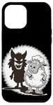 iPhone 12 Pro Max Unique Comic Sheep and Wolf Shadow for a Sheep Lover Case