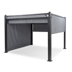 Blumfeldt Pantheon Cortina Pavillon avec auvent 3 x 3 m 4 parties - Pergola gris