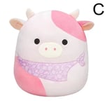 20 cm Squishmallows gosedjur barn blå grön rosa ko mjuka plyschleksaker Pink Cow