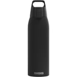 SIGG - Gourde Isotherme 1L - Shield Therm One Black - Rando, Fitness, Yoga - Convient Aux Boissons Gazeuses - Étanche - Passe Au Lave Vaisselle - Sans BPA - Acier Inoxydable 90% Recyclé - Noir