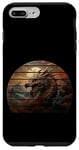 Coque pour iPhone 7 Plus/8 Plus Rétro coucher de soleil doré dragon asiatique, lune, montagnes, anime art