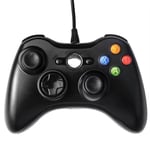 NDUP manette filaire pour pc, manette de jeu pour 360 avec double vibration Turbo compatible avec Xbox 360/360 Slim-NOIR