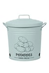 Villa d’Este Home Tivoli Seau en métal avec Couvercle pour Pommes de Terre, Blanc, Dimensions : Ø 27 x H 22 cm – capacité 5 l