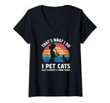 Womens That’s What I Do I Pet Cats Play Clarinet and I Know Things V-Neck T-Shirt