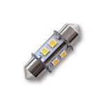 Megaled LED Festoon pære Grønn 12/24V 6LED 1,5W 42mm/Ø10mm