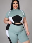 Survêtement D'été Grande Taille Pour Femme",Tenue De Sport,Ensemble Deux Pièces,Top Et Short,Grande Taille,,"2023