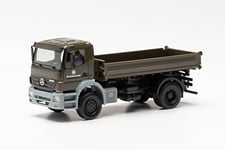 Herpa Camion Militaire Mercedes-Benz Axor tribenne Bundeswehr-fidèle à l'échelle 1:43, modèle pour Le Diorama, modélisme, Objet de Collection, décoration, en Plastique, 746946, Brown